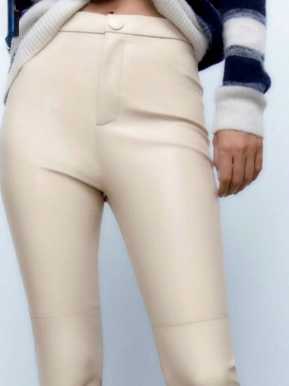 Zara Cream High-Waist Jeggings